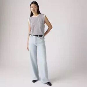 Levi's RIBCAGE WIDE-LEG LINEN+ DENIM WOMEN'S JEANS